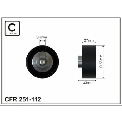 Photo Deflection/Guide Pulley, v-ribbed belt CAFFARO 251112