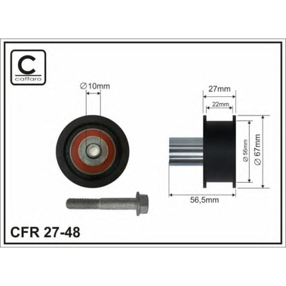 Photo Deflection/Guide Pulley, timing belt CAFFARO 2748
