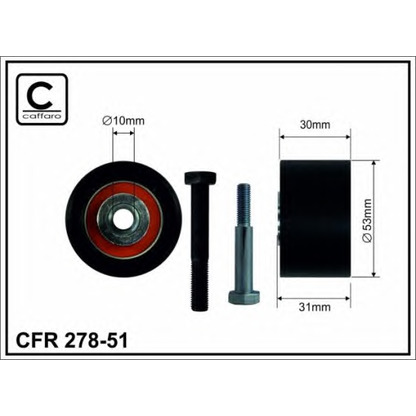 Photo Deflection/Guide Pulley, timing belt CAFFARO 27851