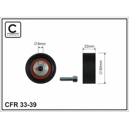 Photo Deflection/Guide Pulley, v-ribbed belt CAFFARO 3339