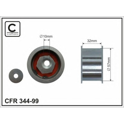 Photo Deflection/Guide Pulley, timing belt CAFFARO 34499
