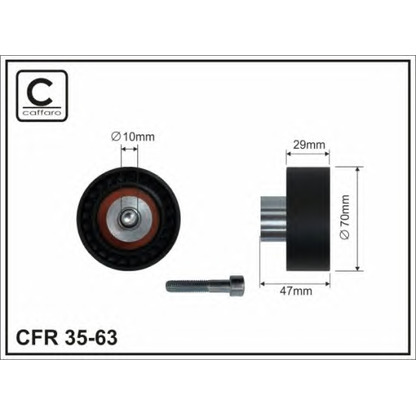 Photo Deflection/Guide Pulley, timing belt CAFFARO 3563