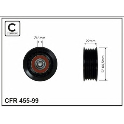 Photo Deflection/Guide Pulley, v-ribbed belt CAFFARO 45599