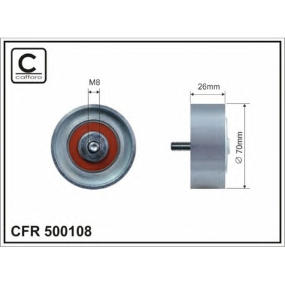 Photo Deflection/Guide Pulley, v-ribbed belt CAFFARO 500108