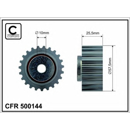 Photo Deflection/Guide Pulley, timing belt CAFFARO 500144