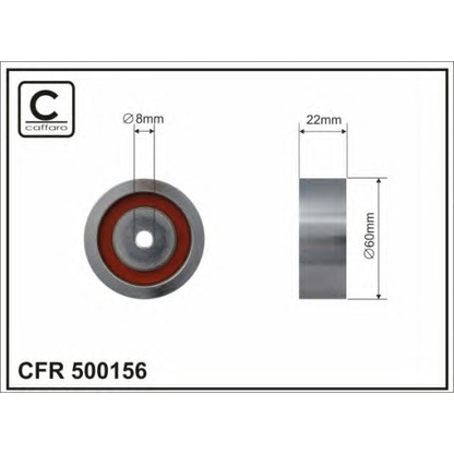 Photo Deflection/Guide Pulley, v-ribbed belt CAFFARO 500156