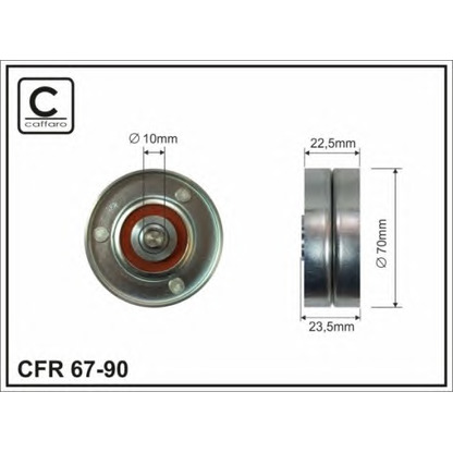 Photo Deflection/Guide Pulley, v-ribbed belt CAFFARO 6790