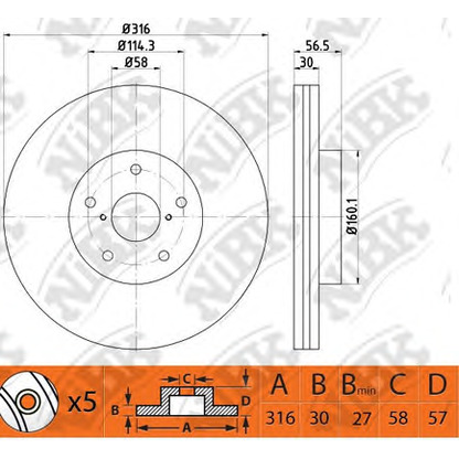 Photo Brake Disc NiBK RN1527