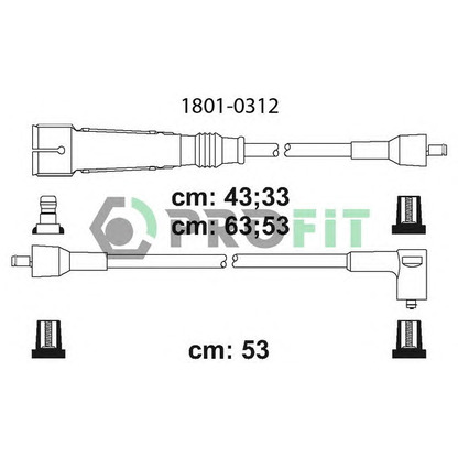 Zdjęcie Zestaw przewodów zapłonowych PROFIT 18010312