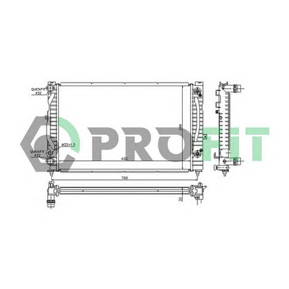 Foto Radiador, refrigeración del motor PROFIT PR0017A1