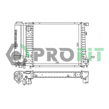 Foto Radiador, refrigeración del motor PROFIT PR0054A2