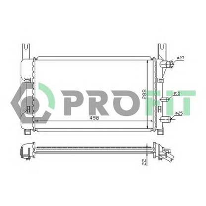 Foto Radiador, refrigeración del motor PROFIT PR2562A1