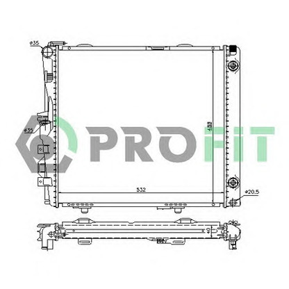 Фото Радиатор, охлаждение двигателя PROFIT PR3526A1