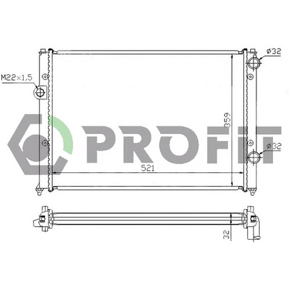 Фото Радиатор, охлаждение двигателя PROFIT PR9565A3