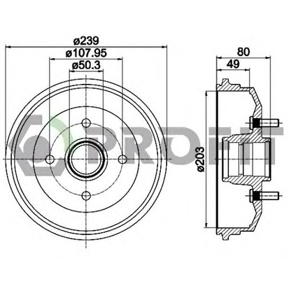 Фото Тормозной барабан PROFIT 50200023