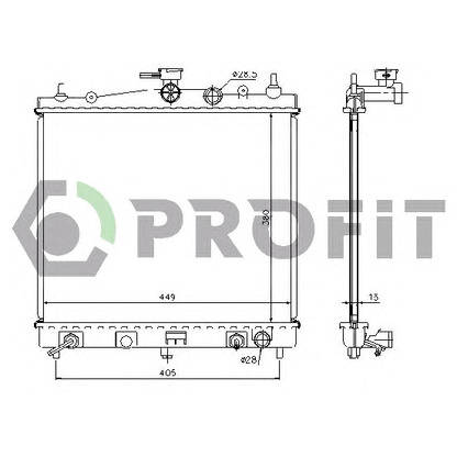 Фото Радиатор, охлаждение двигателя PROFIT PR6055A1