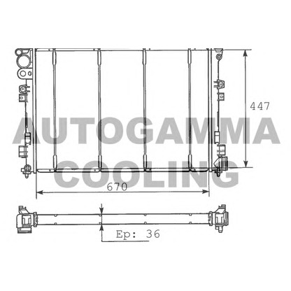 Foto Radiador, refrigeración del motor AUTOGAMMA 100187