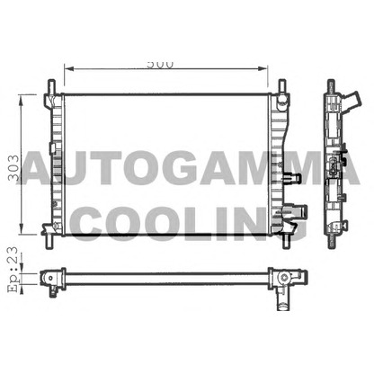 Foto Radiador, refrigeración del motor AUTOGAMMA 100356