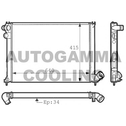 Фото Радиатор, охлаждение двигателя AUTOGAMMA 100780