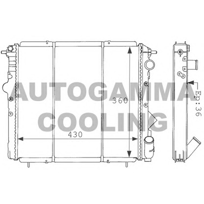 Photo Radiator, engine cooling AUTOGAMMA 100853