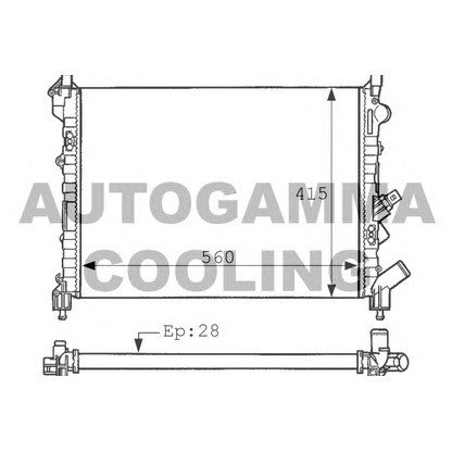 Foto Radiador, refrigeración del motor AUTOGAMMA 100890