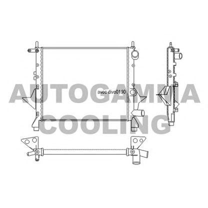 Foto Radiador, refrigeración del motor AUTOGAMMA 100916