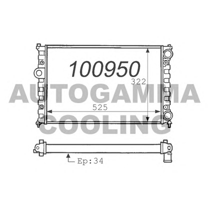 Zdjęcie Chłodnica, układ chłodzenia silnika AUTOGAMMA 100950