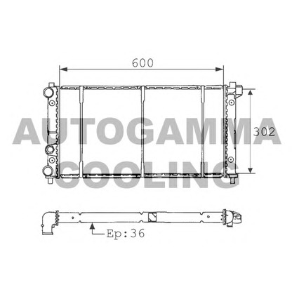 Photo Radiator, engine cooling AUTOGAMMA 100955