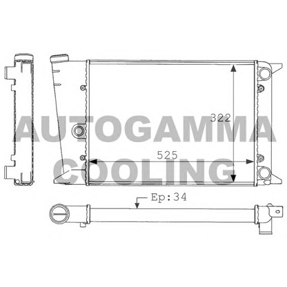 Foto Radiador, refrigeración del motor AUTOGAMMA 101050