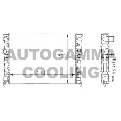 Фото Радиатор, охлаждение двигателя AUTOGAMMA 101055