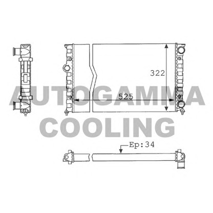 Photo Radiator, engine cooling AUTOGAMMA 101058