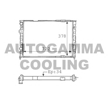 Photo Radiator, engine cooling AUTOGAMMA 101074