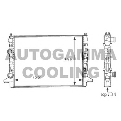 Foto Radiatore, Raffreddamento motore AUTOGAMMA 101077