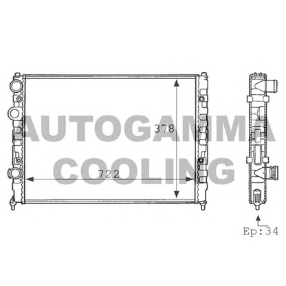 Photo Radiator, engine cooling AUTOGAMMA 101078