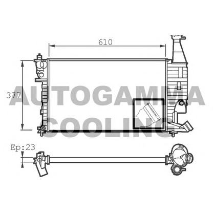 Foto Radiador, refrigeración del motor AUTOGAMMA 101175