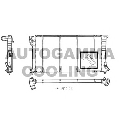 Foto Radiador, refrigeración del motor AUTOGAMMA 101304