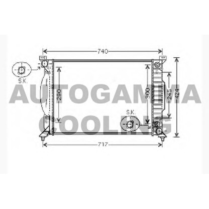 Photo Radiator, engine cooling AUTOGAMMA 104500