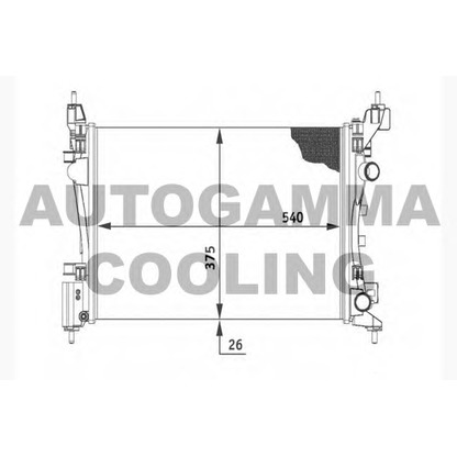 Foto Radiador, refrigeración del motor AUTOGAMMA 104556