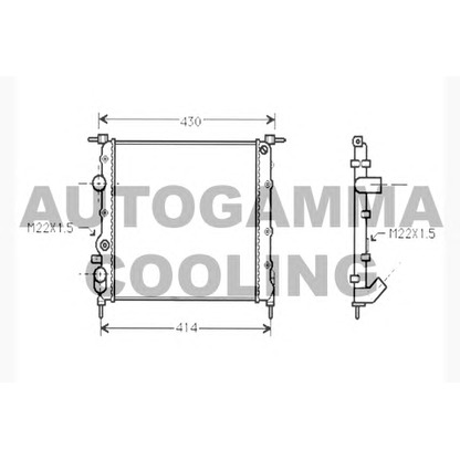 Photo Radiator, engine cooling AUTOGAMMA 104615