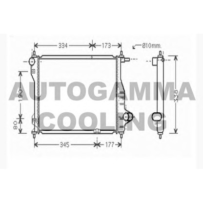 Photo Radiator, engine cooling AUTOGAMMA 104630