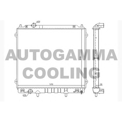 Фото Радиатор, охлаждение двигателя AUTOGAMMA 104645