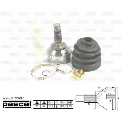 Photo Joint Kit, drive shaft PASCAL G1C008PC