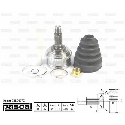 Photo Joint Kit, drive shaft PASCAL G1K017PC