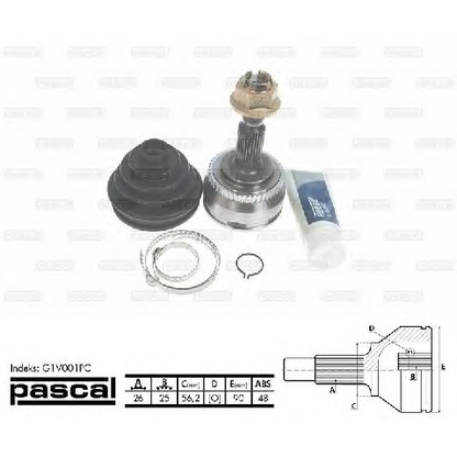 Photo Joint Kit, drive shaft PASCAL G1V001PC