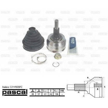 Foto Kit giunti, Semiasse PASCAL G1W035PC