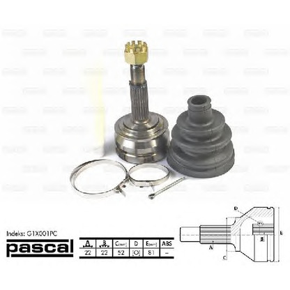 Photo Joint Kit, drive shaft PASCAL G1X001PC