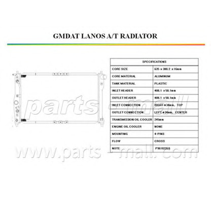 Foto Radiador, refrigeración del motor PARTS-MALL PXNDC006