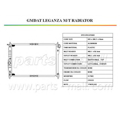 Photo Radiateur, refroidissement du moteur PARTS-MALL PXNDC008