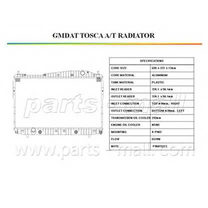 Photo Radiator, engine cooling PARTS-MALL PXNDC032