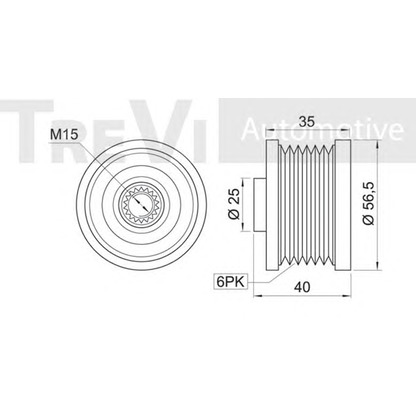 Zdjęcie Alternator - sprzęgło jednokierunkowe TREVI AUTOMOTIVE AP1072